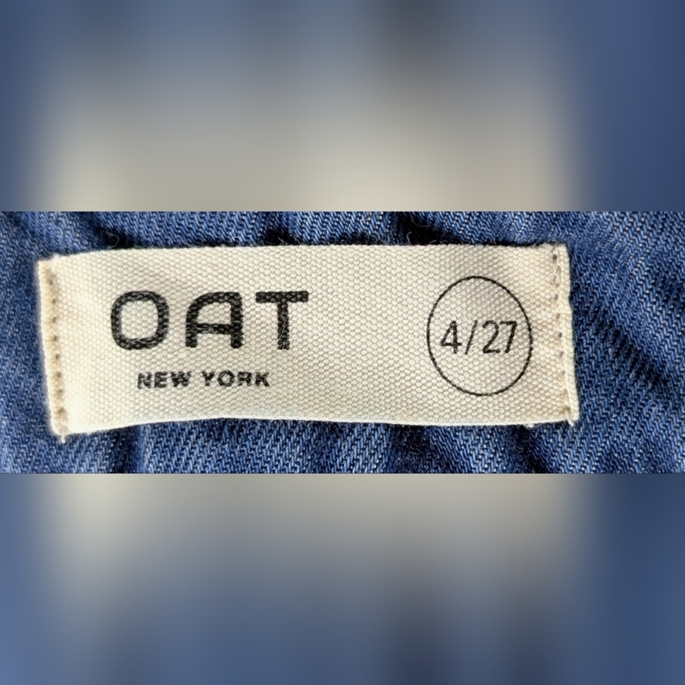 OAT New York Jeans Palazzo Wide Leg Blue Chambray Denim Size 4/27 - Picture 4 of 5
